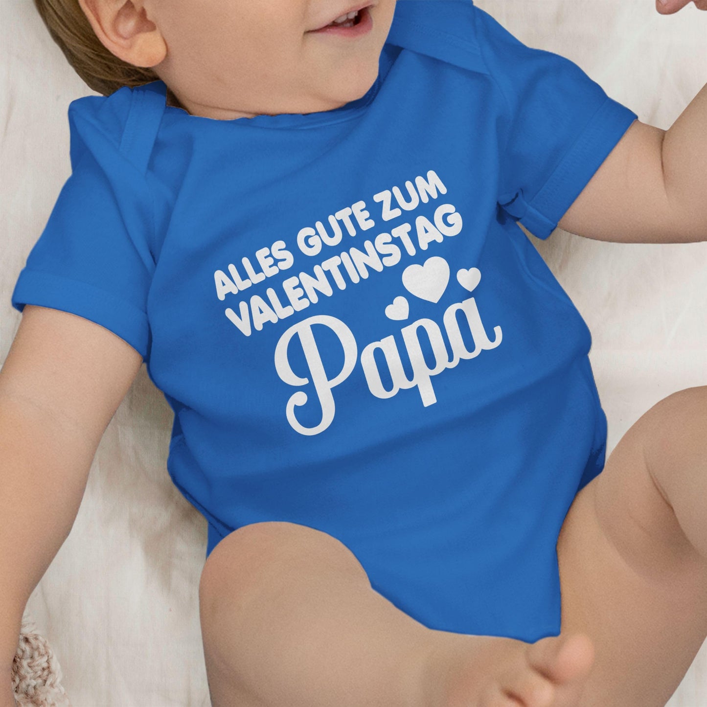 Baby Body Junge Mädchen - Partner - Alles gute zum Valentinstag Papa - weiß
