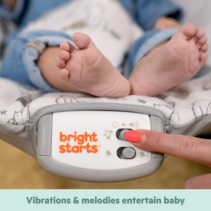 Bright Starts, Disney Baby, Winnie the Pooh Babywippe Babyschaukel mit Vibrationen, Automatischer Ausschaltfunktion, Melodien, Lautstärkeregler, Abnehmbarer Kopfstütze und Spielbogen