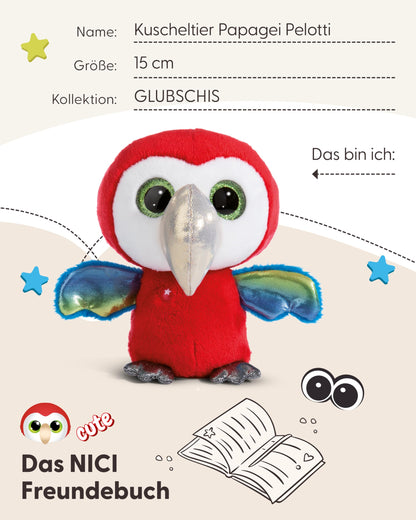 NICI GLUBSCHIS Lynx Lenzo 15cm - Dangling cuddly toy lynx with big glittery eyes - 49295 