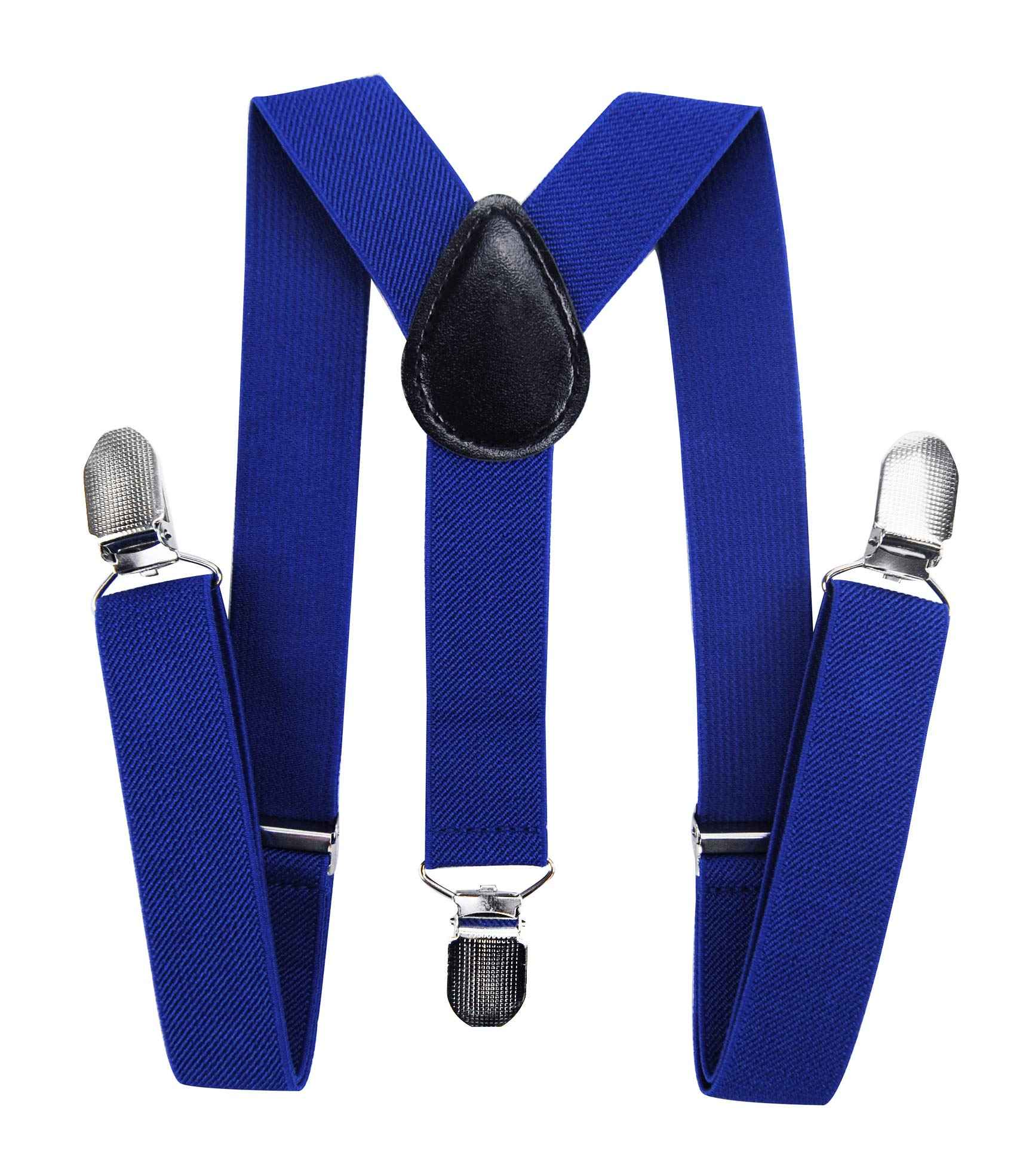 axy HTK25-1 Children's Boys Braces Y Shape Wide 2.5 cm with 3 Strong Clips Can be Combined with Bow Tie Plain Colours