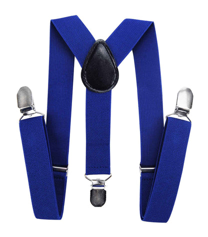 axy HTK25-1 Children's Boys Braces Y Shape Wide 2.5 cm with 3 Strong Clips Can be Combined with Bow Tie Plain Colours