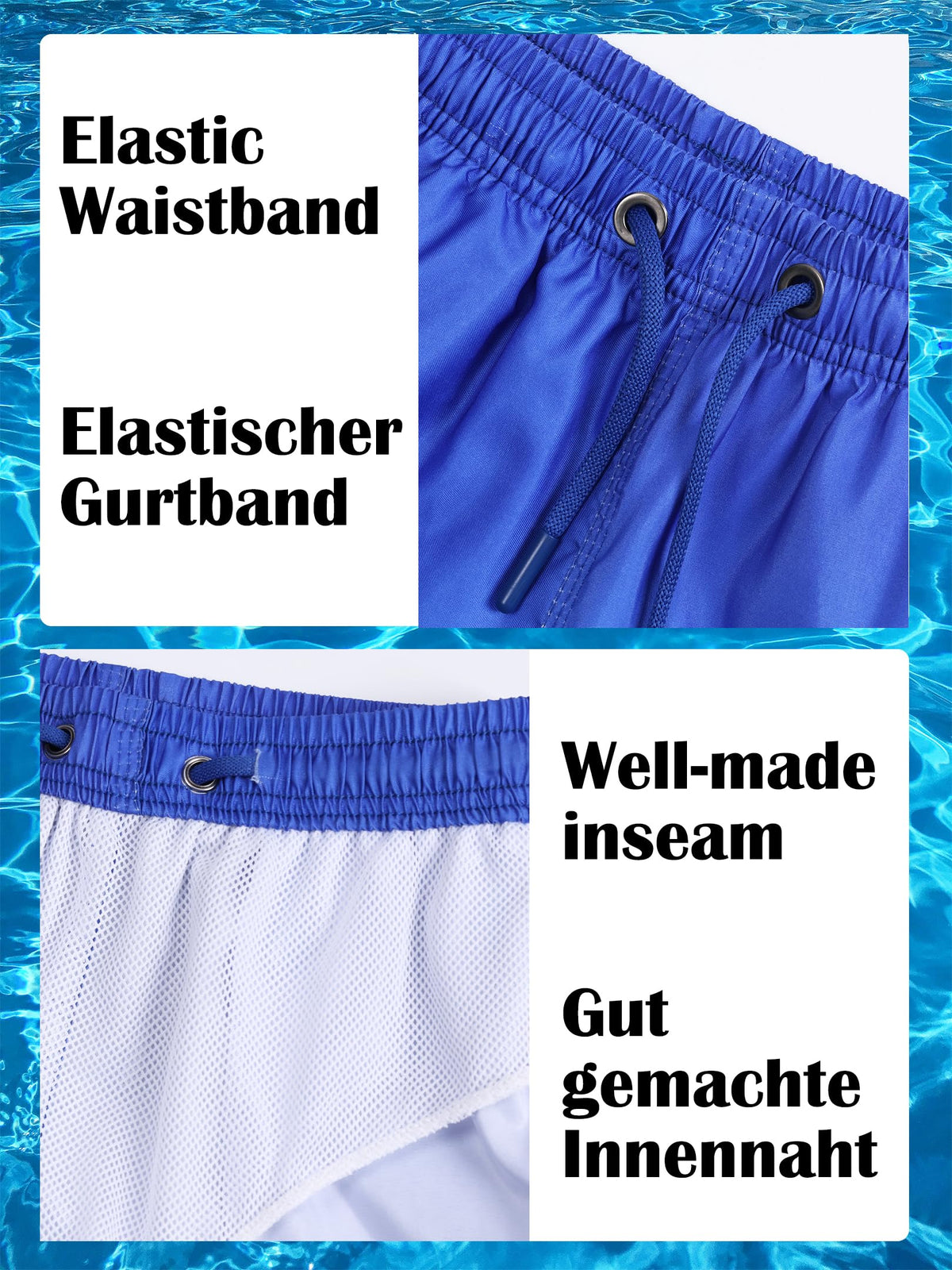 Badehose Jungen Farbverlauf Badeshorts mit Meshfutter und Verstellbarem Tunnelzug