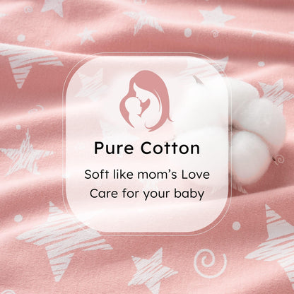 FIEMOL Baby Sleeping Bag 2.5 Tog 0-6 Months, Winter Cotton Newborn Baby Sleeping Bag, Wearable Blanket for Infants and Toddlers, 2-Way Zip Sleeping Bag, 67 cm, Rainbow
