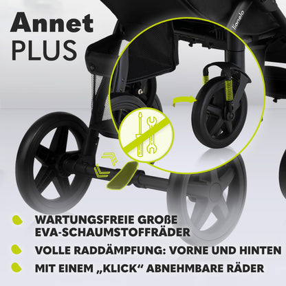 LIONELO Annet Plus Buggy up to 22 kg with Reclining Function, Small Folding Pushchair with Accessories, EVA Foam Wheels, Mosquito Net, Foot Cover Drink Holder, Basket Dreamin