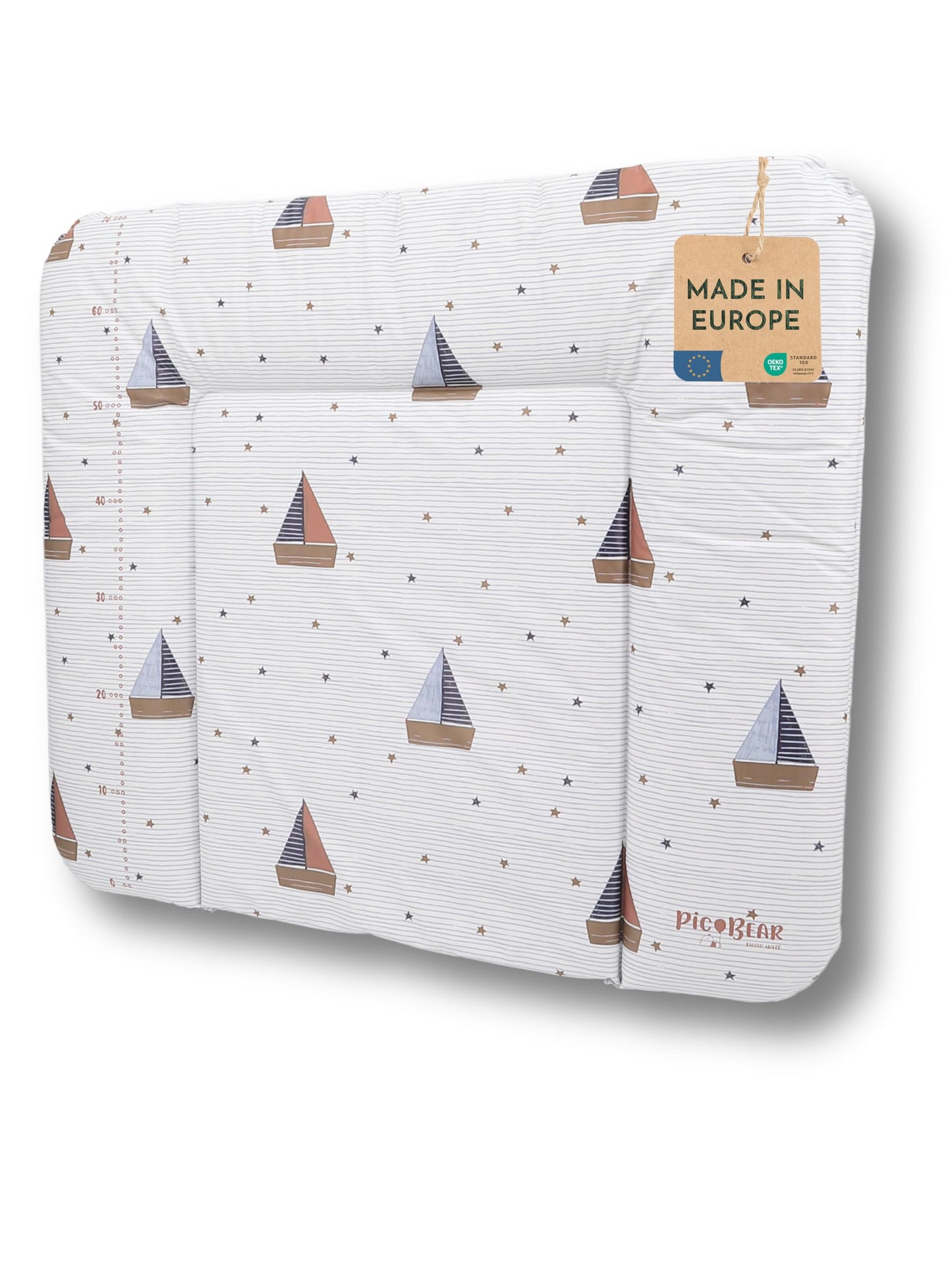 pic Bear Wickelauflage - hochwertige OEKO-TEX Wickeltischauflage - pflegeleichte Wickelunterlage - Auflage Wickelkommode - 85 x 72 cm - Sealife