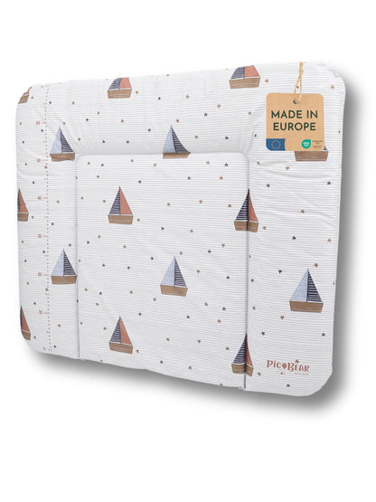 pic Bear Wickelauflage - hochwertige OEKO-TEX Wickeltischauflage - pflegeleichte Wickelunterlage - Auflage Wickelkommode - 85 x 72 cm - Sealife