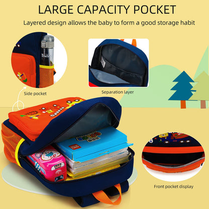willikiva Car Dinosaur Toddler Kids Backpack for Boys and Girls Kids Waterproof Preschool Bag