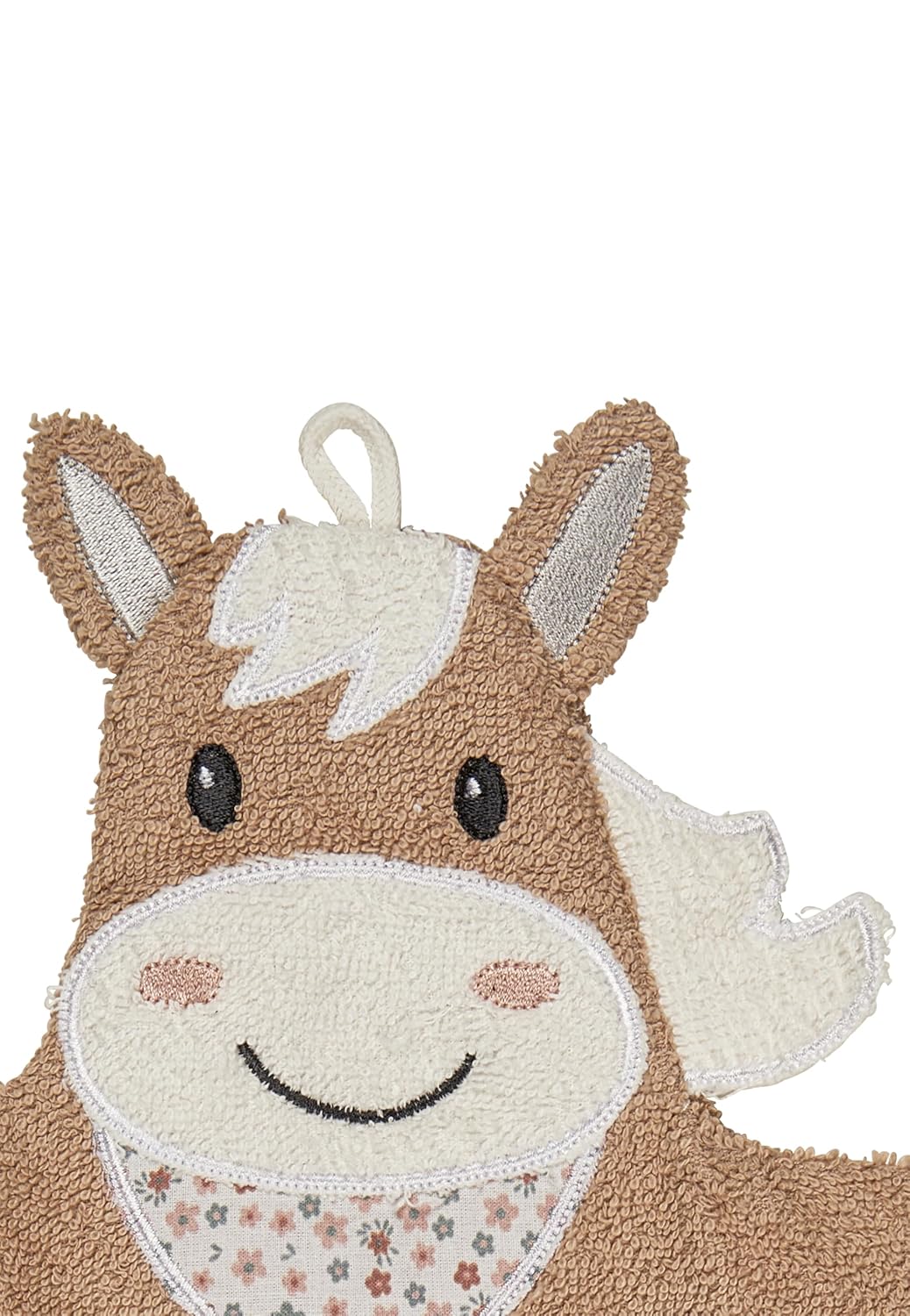Sterntaler Sunny Horse Wash Mitts - Terry Cloth Baby Wash Mitt Made of Absorbent, Soft Cotton, Provides Fun Bathing and Showering - Baby and Children's Wash Cloth, Light Beige