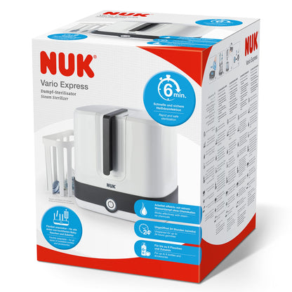 NUK Perfect Match Complete Feeding Set | Ab 0 Monate | Vario Express-Sterilisator, 4 Babyflaschen, Flaschenwärmer, Flaschenbürste und mehr | Regenbogen | 8 Stück