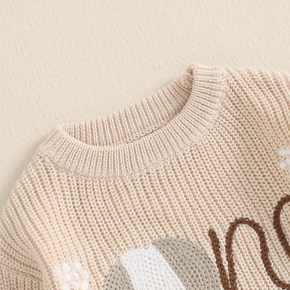 L&ieserram Baby Mädchen Jungen 1. Geburtstag Gestrickt Pullover Jumper Langarm Strickpullover Pulli Kleinkinder Kleidung Outfit Knitted Sweater 1 Jahr