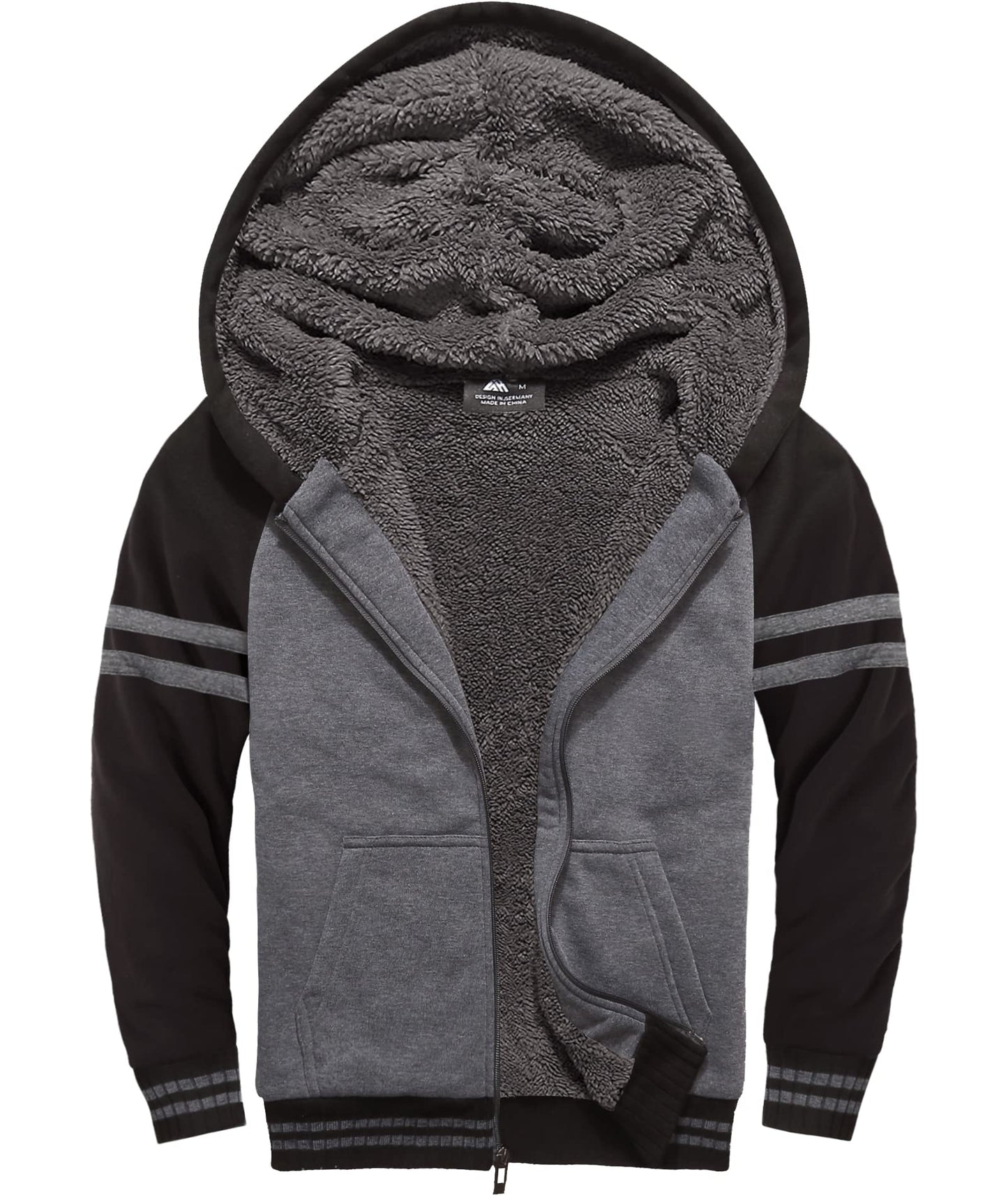 LLdress Fleece Jacket Boys Hoodie with Zip Children's Hoodie Boys Warm Hooded Jacket Causal Winter Ourdoor Sweat Jacket with Fleece Lining Hooded Jackets for Boys