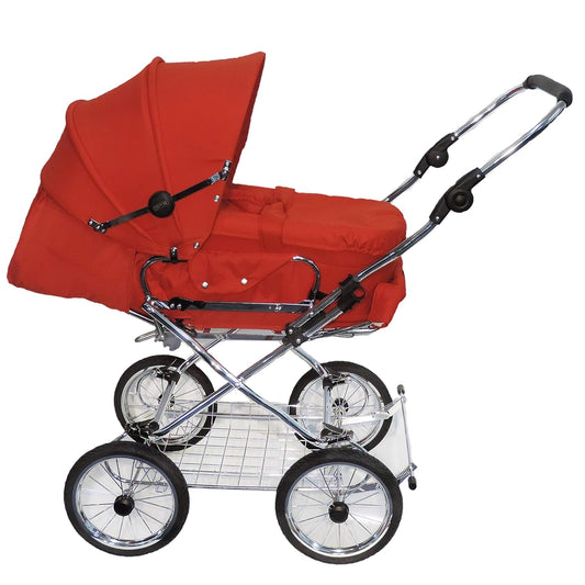 EICHHORN Kinderwagen Combination Pram Complete Set, 0-3 Years, Convertible to Sports Pram, Includes Baby Carry Bag, Fabric Red (ECCO Wheel)