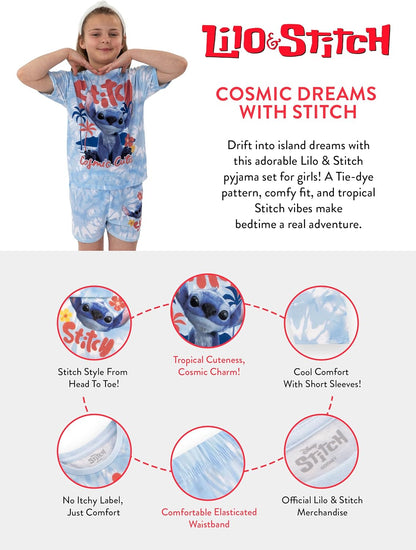 Disney Lilo und Stitch Schlafanzug, Pyjama Kurz Mädchen Schalfanzüge, Lilo and Stitch Schalfanzüge Für Mädchen