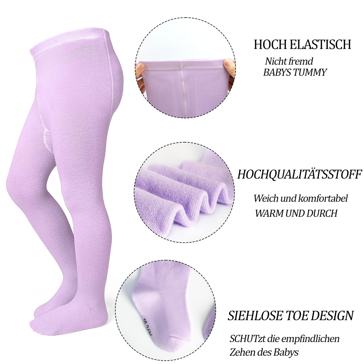 Baby Tights Children's Tights for Girls Boys Cotton Children's Tights 3 Pairs Crawling Tights Stockings Leggings 0-24 Months