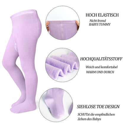 Baby Tights Children's Tights for Girls Boys Cotton Children's Tights 3 Pairs Crawling Tights Stockings Leggings 0-24 Months