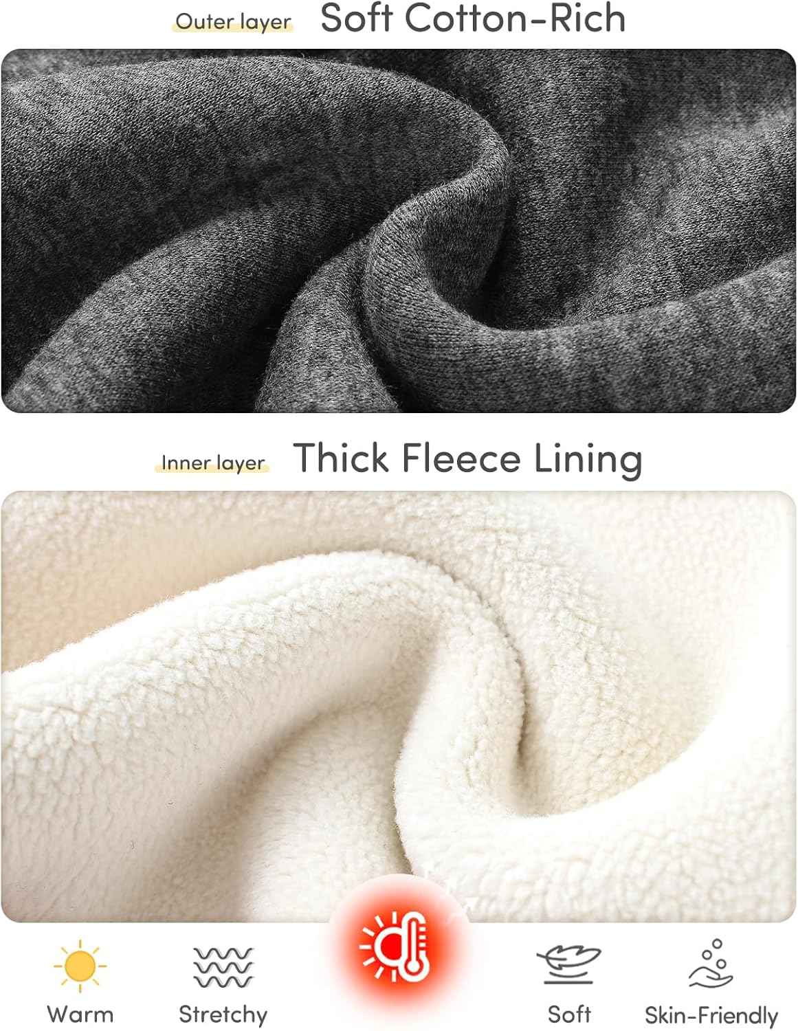 Domee Girls' Leggings Lined Thermal Trousers Warm Winter Cotton Embroidered Rabbit