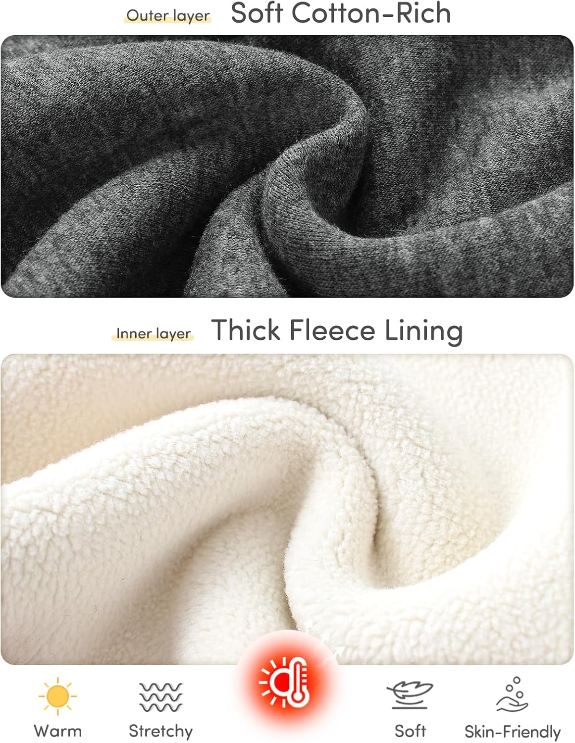 Domee Girls' Leggings Lined Thermal Trousers Warm Winter Cotton Embroidered Rabbit