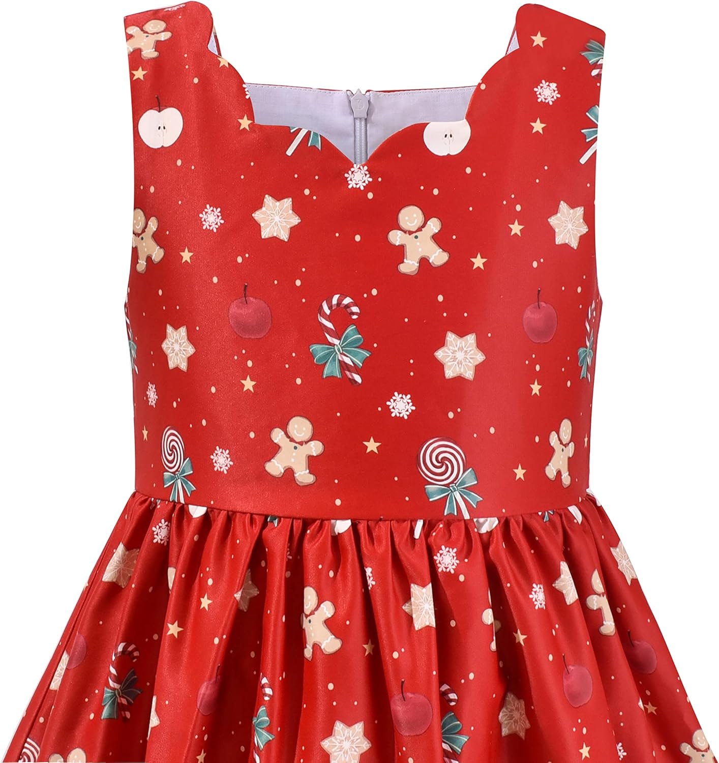 Sunny fashion girls' sleeveless polka dot dress rose garden green print size