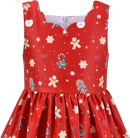 Sunny fashion girls' sleeveless polka dot dress rose garden green print size