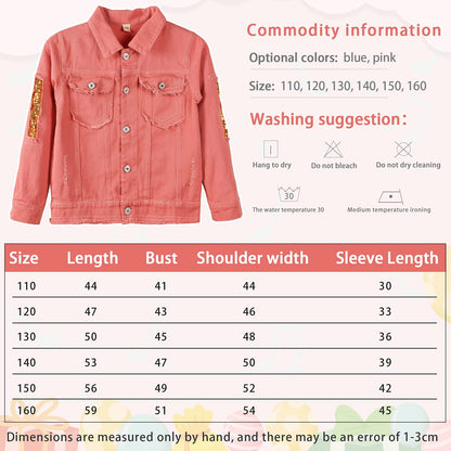 Amur Leopard Kids Girls Denim Jacket Cotton Denim Jacket Cute Children Spring Autumn Jacket 