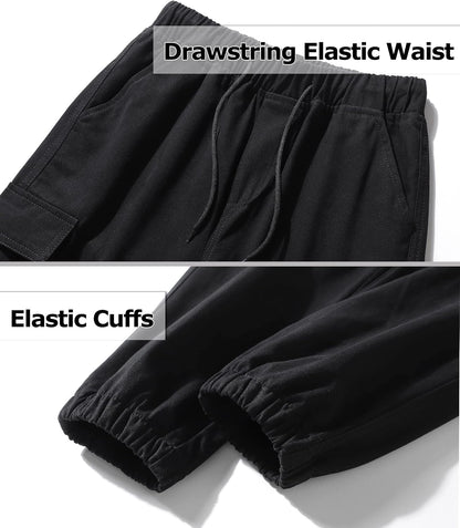 LAUSONS Pants for Boys Cargo Pants Children's Pants Cargo Jogging Pants Leisure Pants with Elastic Band 