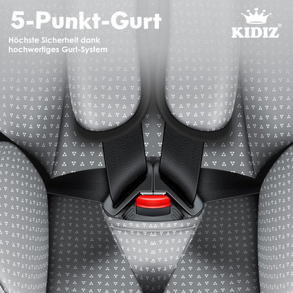 KIDIZ® Autokindersitz Triangle Premium Kindersitz Kinderautositz | Autositz Sitzschale | 9 kg - 36 kg 1-12 Jahre | Gruppe 1/2/3 | universal | zugelassen nach ECE R129/03 | mit Isofix - Meloni2
