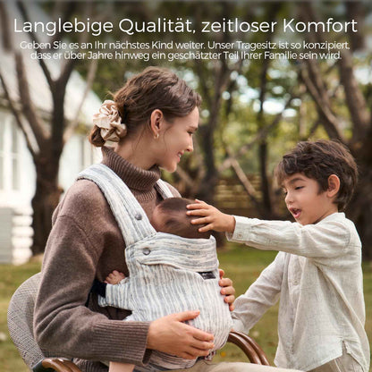 Momcozy Babytrage aus 100% Baumwolle – Baby Carrier für Kleinkind (3-24 Monate, 3,2-20 kg) · Ergonomische M-Position · X-Rücken · Taillengurt 64-127cm, Khaki