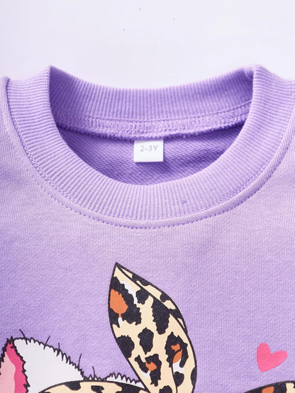 Unicorn Outfits for Little Girls 2 Pieces Ruffle Sleeve Sweatshirt + Leggings Autumn Leopard Clothing Sets 2-10 Years Old