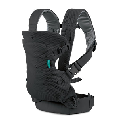 Infantino Flip Advanced 4-in-1 Babytrage, Ergonomisch, Umwandelbar, mit Blickrichtung Nach Innen und Außen, Vorne und Hinten Tragbar für Neugeborene bis Kleinkinder von 3,6-14,5 kg, Grau