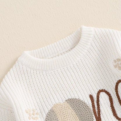 L&ieserram Baby Mädchen Jungen 1. Geburtstag Gestrickt Pullover Jumper Langarm Strickpullover Pulli Kleinkinder Kleidung Outfit Knitted Sweater 1 Jahr
