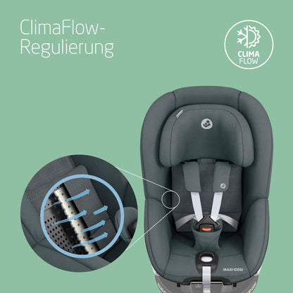 Maxi-Cosi Pebble 360 i-Size Babyschale Drehbar, Neugeborenen Autositz 360 Grad, 0–15 Monate (40–83 cm), Drehung mit einer, ClimaFlow, Easy-In-Gurt, G-CELL Seitenaufprallschutz, Essential Green