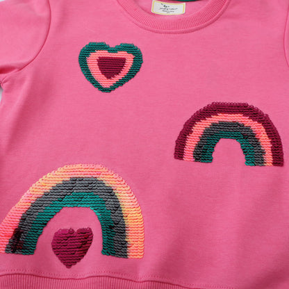 CM-Kid Girls' Long-Sleeved Sweatshirt, Children's Shirts, Cotton, Warm Tops, 1-7 Years, Size 92-122