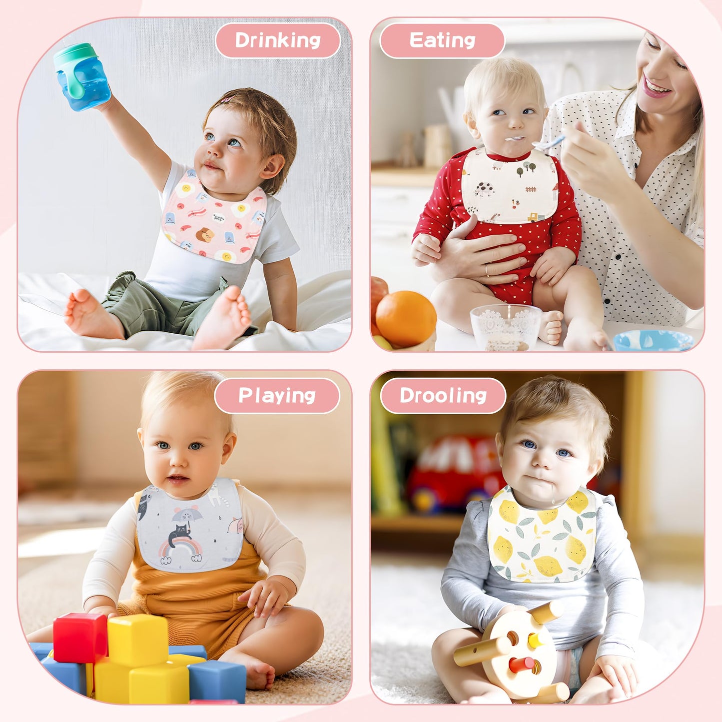 Yafane Baby Lätzchen Wasserdicht Weich 10er aus Baumwolle Halstücher Sabberlätzchen Spucktücher Baby für Baby Jungen und Mädchen Kleinkinder