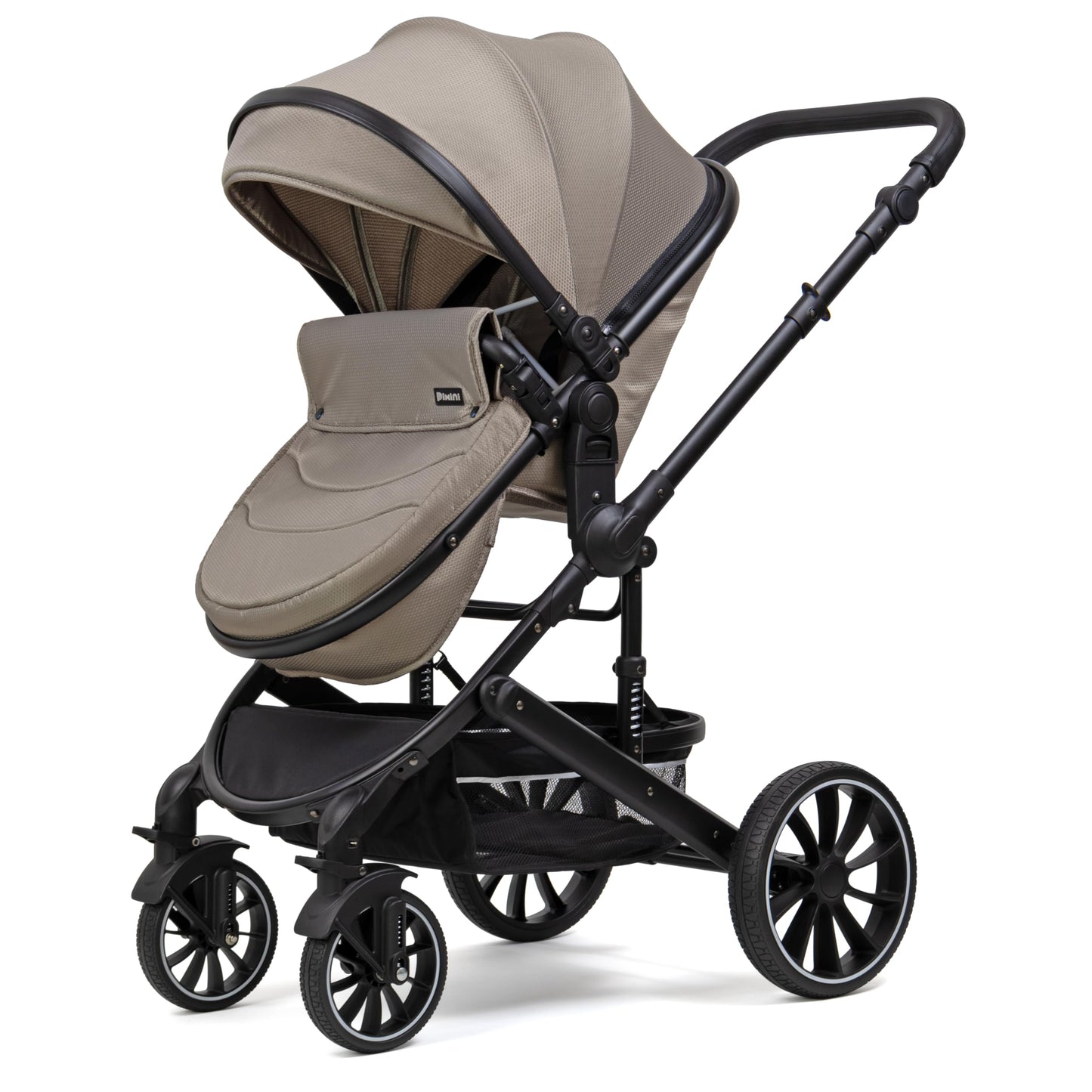 Pixini Neyla Combi Pushchair with Accessories (3-in-1 Set with Baby Seat Black/Black)