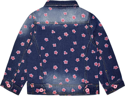 Peacolate 2-11 Jahre kleine Mädchen Stickerei Pailletten Schmetterling Mäntel Jeansjacke