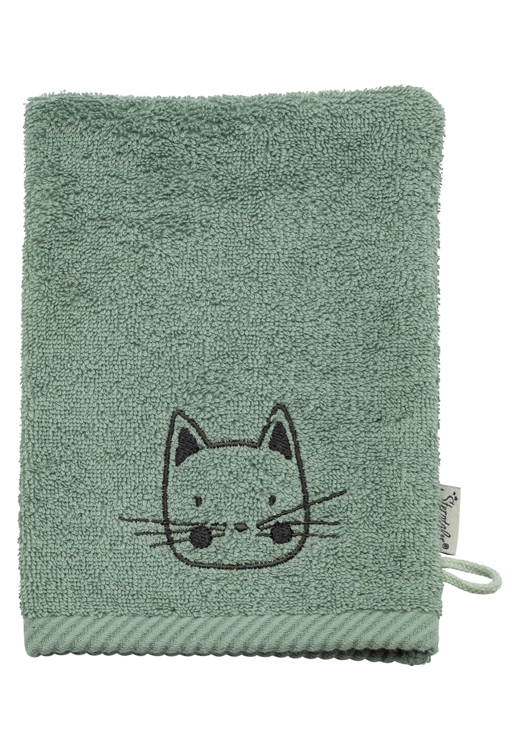Sterntaler Waschlappen 2er Pack Bauernhof - Frottee Babywaschhandschuh aus saugfähiger, weicher Baumwolle, sorgt für Spaß beim Baden und Duschen - Baby und Kinder Waschlappen, steingrün
