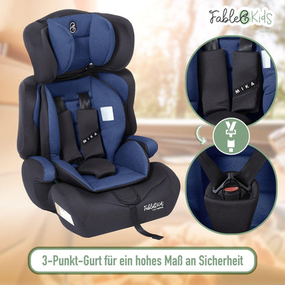 FableKids Kinderautositz 9-36 kg | 3-Punkt-Sicherheitsgurt | Autokindersitz ab 15 M. | Autositz für Kinder 76-150 cm | Kindersitz einstellbare Kopfstütze ECE R129/03 | Verstellbar | Schwarz - Meloni2