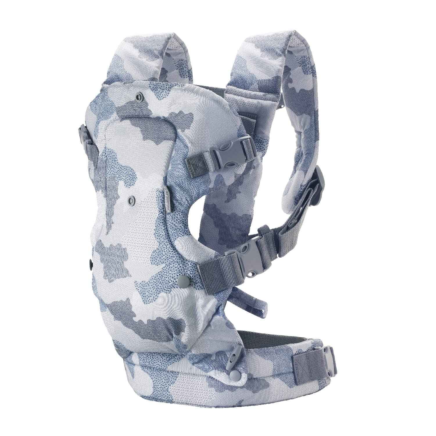 Infantino Flip Advanced 4-in-1 Babytrage, Ergonomisch, Umwandelbar, mit Blickrichtung Nach Innen und Außen, Vorne und Hinten Tragbar für Neugeborene bis Kleinkinder von 3,6-14,5 kg, Grau
