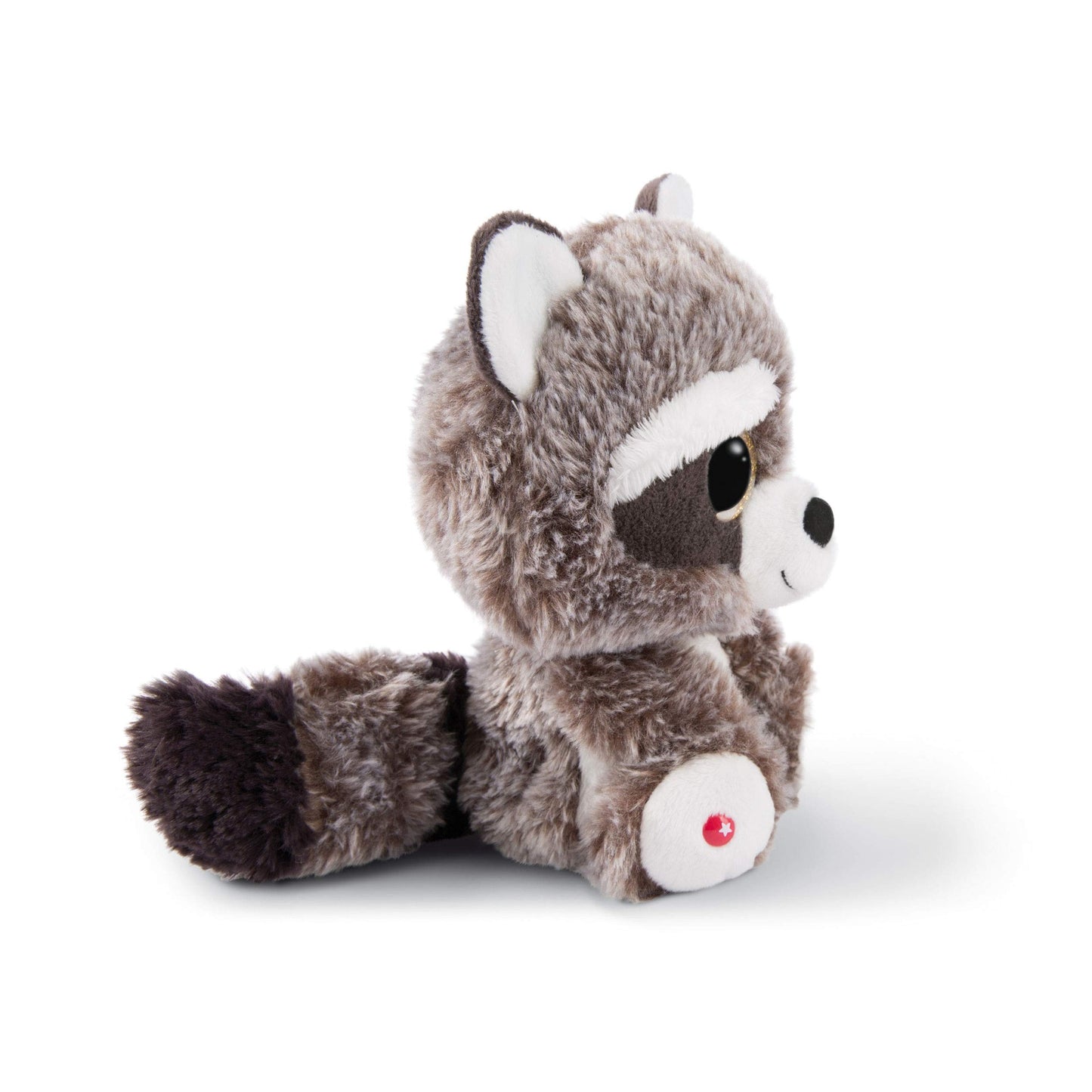 NICI Glubschis: Das Original – Waschbär Clooney 25 cm – Kuscheltier Augen – Flauschiges Plüschtier mit großen Glitzeraugen – Schmusetier für Kuscheltierliebhaber – 45569