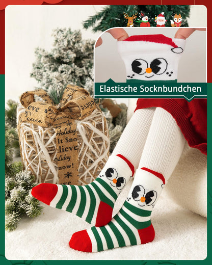 Kyopp 10 Paar Socken Kinder Mädchen und Jungen Klassisch Socken Lustig Cotton Socken Crew Socks Winter/Sommer