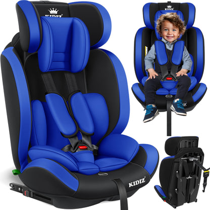 KIDIZ® Autokindersitz Kinderautositz Gruppe 1+2+3 9-36 kg 5-Punkt-Sicherheitsgurt, Autositz, Kindersitz, Einstellbare Kopfstütze, Mitwachsende Sitzerhöhung 1-12 Jahre, Stabil und Sicher - Meloni2