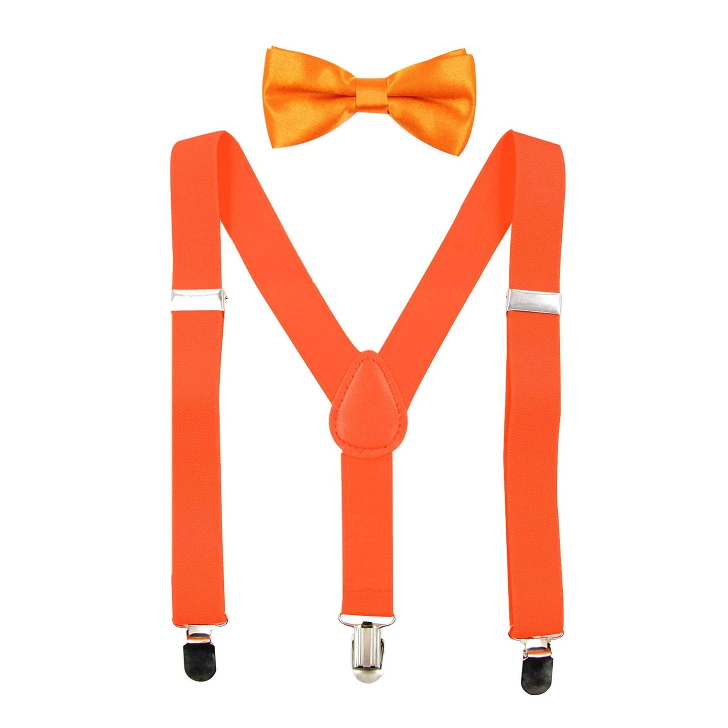 HANERDUN Unisex Boys Girls Bow Tie Braces with Three Clothes Clips on Waistband