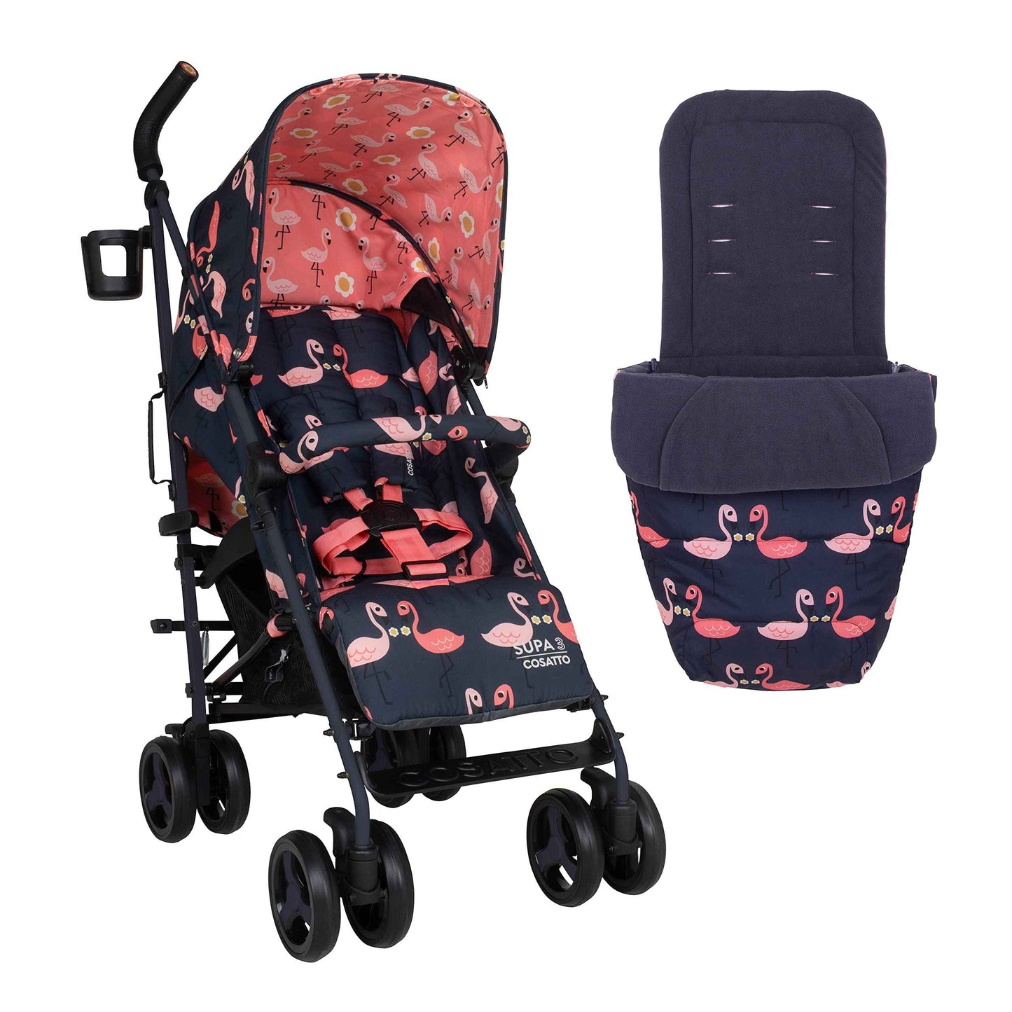 Cosatto Supa 3 Pushchair – Lightweight Stroller from Birth to 25kg - Compact Fold, Shopping Basket, Footmuff (Dragon Kingdom) | Mit UPF100+ Verdeck, Regenschutz und Sommerauflage für komfortable Fahrten bei jedem Wetter.