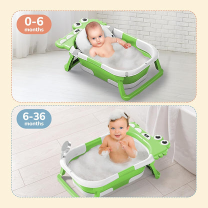 Faltbar Baby Badewanne Mit Rutschfestem Badewannensitz - Babywanne Xxl Mit Badethermometer - Von Der Geburt Bis 3 Jahre - Baby Bathtub - Babygeschenk - Geburtsgeschenke Für Mädchen & Jungen