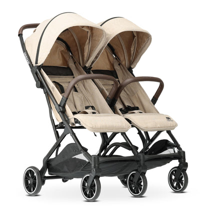 Deryan XP X2 Kinderwagen Buggy 2 in 1 - Buggy klein zusammenklappbar - Geburt bis 4 Jahre - Baby Wagen pro Sitz belastbar bis 22kg - Kinderbuggy klappbar - KOMPAKT & FALTBAR - Grau