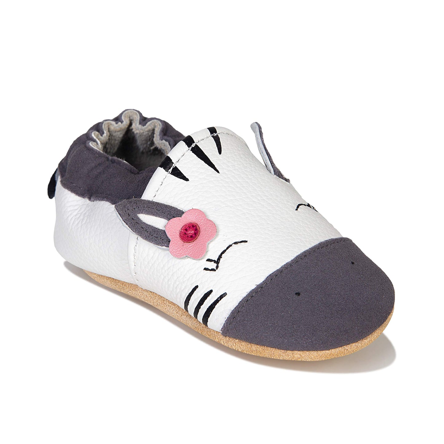 HMIYA Weiche Leder Krabbelschuhe Babyschuhe Lauflernschuhe mit Wildledersohlen für Jungen und Mädchen 0-6 Monate 6-12 Monate 12-18 Monate 18-24 Monate