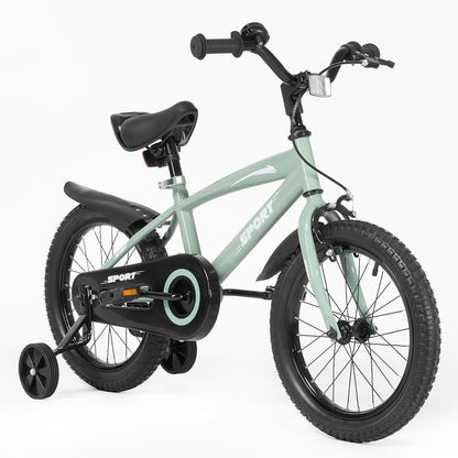 BODIOO Kinderfahrrad 12 Zoll, Fahrrad für Jungen und Mädchen mit Stützrädern, robustem Rahmen, verstellbarem Sitz, Rücktritt- und Handbremse, geeignet für Fahrer von 83 bis 96 cm (Minzgrau) - Meloni2
