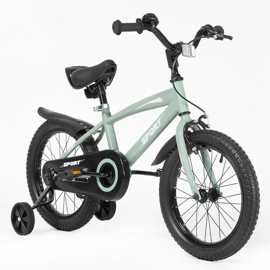BODIOO Kinderfahrrad 12 Zoll, Fahrrad für Jungen und Mädchen mit Stützrädern, robustem Rahmen, verstellbarem Sitz, Rücktritt- und Handbremse, geeignet für Fahrer von 83 bis 96 cm (Minzgrau) - Meloni2