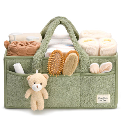 Baby Windel Caddy Organizer für Wickelauflage, Aufbewahrungskorb für Windeln und Tücher, Geschenk für Babyparty, Autowagen Organizer, Kindergarten Windel Organizer, Laptop