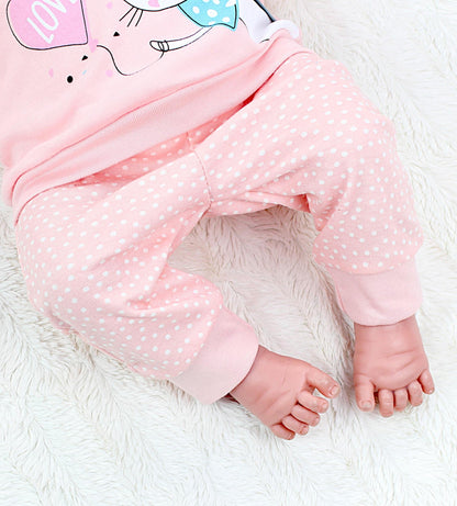 Baby Mädchen Langarm Shirt mit Print Saying Baby Hose Baby Kleidung 2-teiliges Set